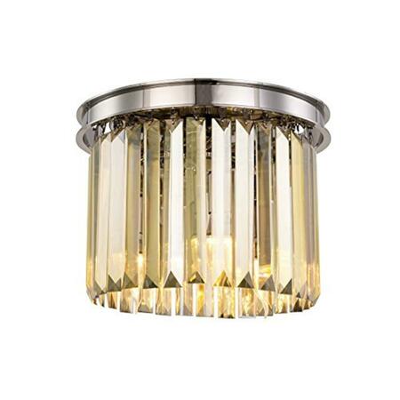 GLOWFLOW 1238F12PN-GT-RC Sydney 3 Light Flush Mount Royal Cut Crystals - Polished Nickel GL2954150